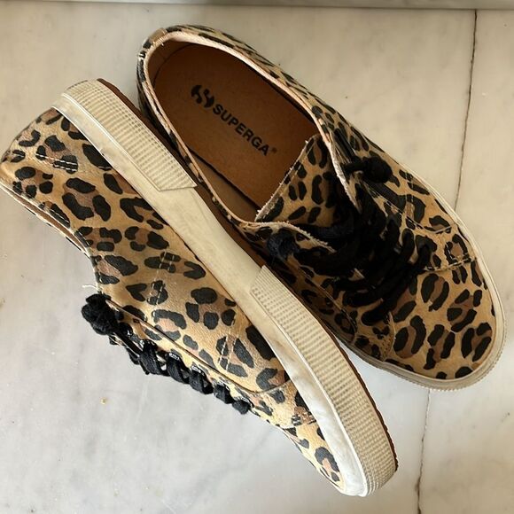 Superga 2750 Fantasy Cotu Big Classic Leopard Casual Sneakers Women's 8.5 - Picture 5 of 11